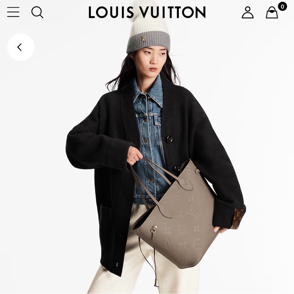 Louis Vuitton NEVERFULL EMPREINTE MM TWO-Tone beige